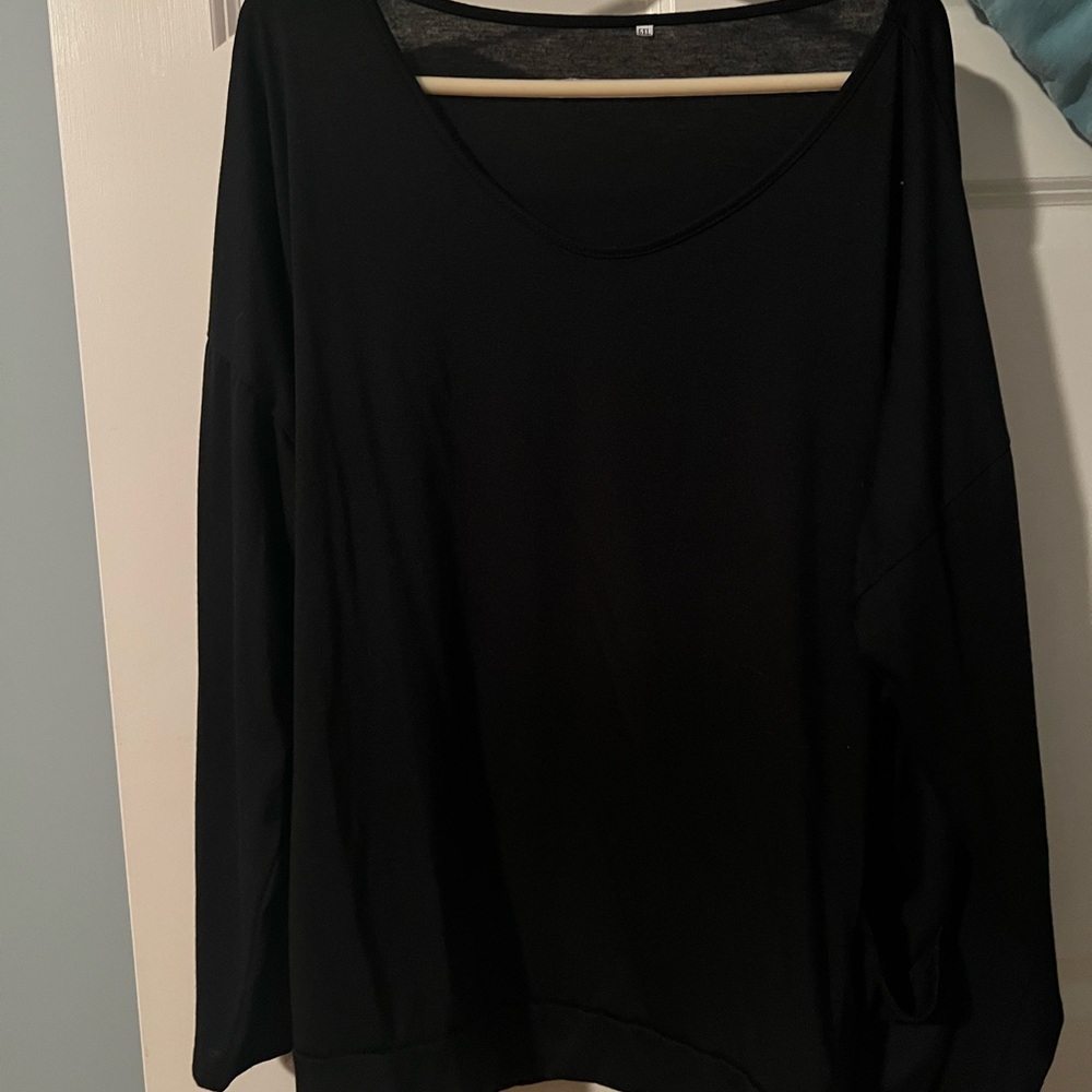 Black Women's banded bottom Tunic Top 5x plus